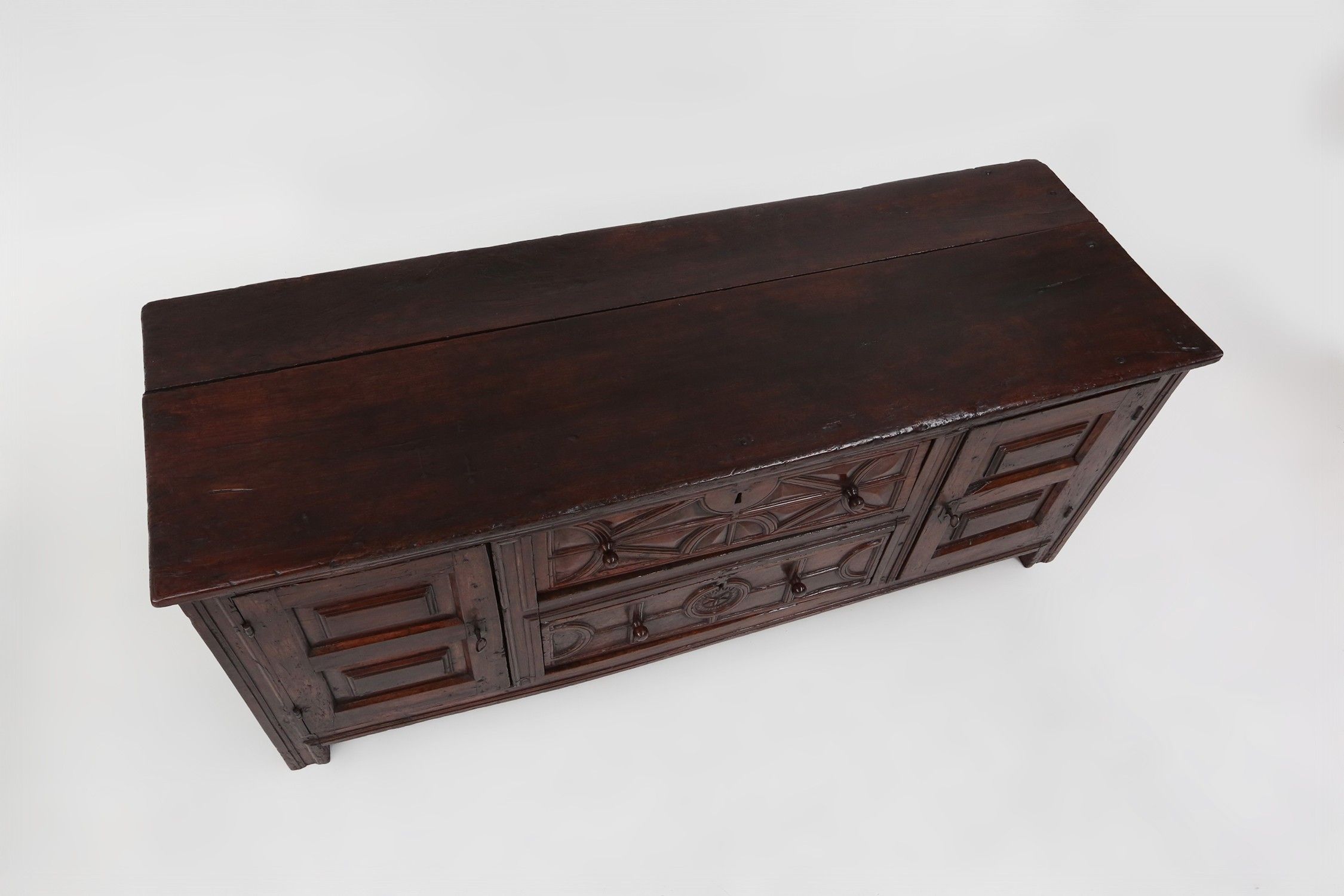 Unique 16th century French geometric sideboard in oakthumbnail